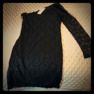 Short black lace dress